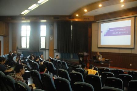 联合国大会和会议管理部逐字记录处处长傅鹏辉来开云官网讲座-高翻学院-2016.05.09-照片02